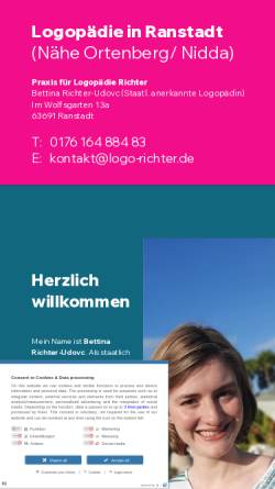 Vorschau der mobilen Webseite www.logo-richter.de, Bettina Richter - Praxis für Logopädie