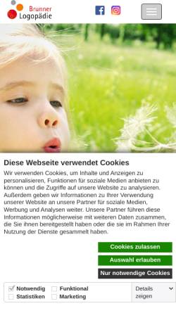 Vorschau der mobilen Webseite www.logopaedie-brunner.de, Logopädische Praxis Eva-Maria Brunner