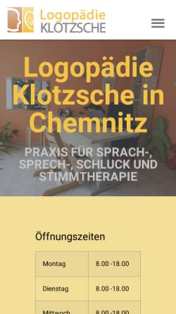 Vorschau der mobilen Webseite www.logopaedie-klotzsche.de, Logopädie - Anne Klotzsche