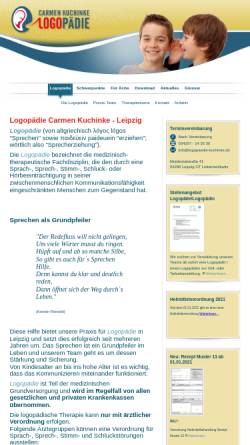 Vorschau der mobilen Webseite www.logopaedie-kuchinke.de, Logopädische Praxis Carmen Kuchinke