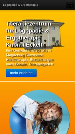 Vorschau der mobilen Webseite www.logopaedie-magdeburg-knorr.de, Logopädische Praxis Dagmar Knorr / Kerstin Wöhner