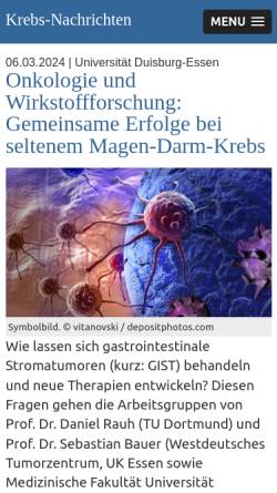 Vorschau der mobilen Webseite www.krebs-nachrichten.de, KrebsNachrichten
