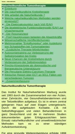 Vorschau der mobilen Webseite www.naturmednet.de, Naturheilkundliche Tumortherapie