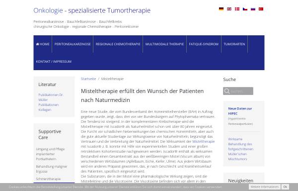 Vorschau von surgicaloncology.de, Studie zur Misteltherapie - Dr. med. Herwart Müller