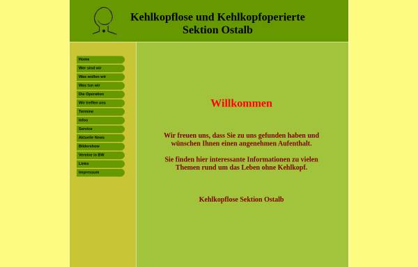 Vorschau von www.kehlkopflose-ostalb.de, Kehlkopflose Sektion Ostalb