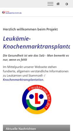 Vorschau der mobilen Webseite www.leukaemie-kmt.de, Leukämie KMT - Holger Bassarek