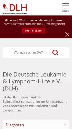 Vorschau der mobilen Webseite www.leukaemie-hilfe.de, Deutsche Leukämie- und Lymphom-Hilfe e.V.
