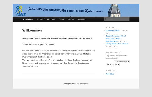 Vorschau von www.plasmozytom-ka.de, Selbsthilfe Plasmozytom/Multiples Myelom Karlsruhe e.V.