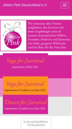 Vorschau der mobilen Webseite www.aktionpink.de, Aktion Pink Deutschland e. V.