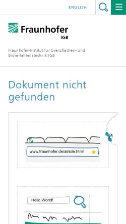 Vorschau der mobilen Webseite www.igb.fraunhofer.de, Projektgruppe Onkologie - Fraunhofer IGB