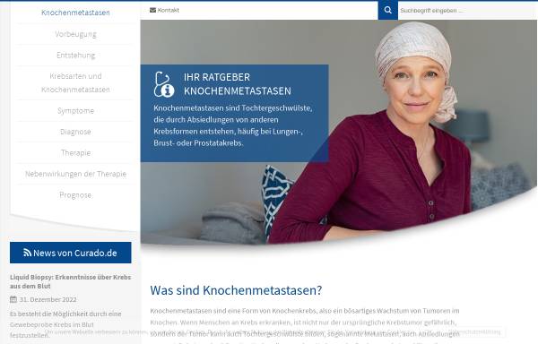 Vorschau von www.knochenmetastasen.eu, Ratgeber Knochenmetastasen