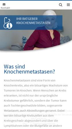 Vorschau der mobilen Webseite www.knochenmetastasen.eu, Ratgeber Knochenmetastasen