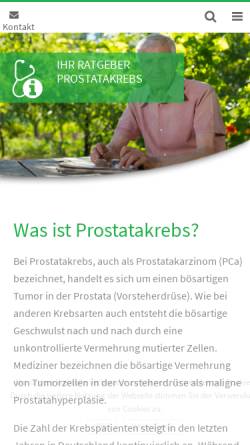Vorschau der mobilen Webseite www.prostatakrebs-aktuell.com, Prostatakrebs