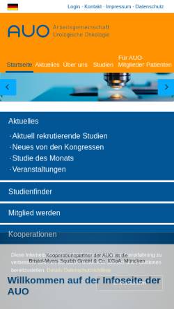 Vorschau der mobilen Webseite auo-online.de, Arbeitsgemeinschaft Urologische Onkologie (AUO)