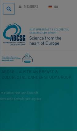 Vorschau der mobilen Webseite www.abcsg.at, ABCSG - Austrian Breast and Colorectal Cancer Study Group