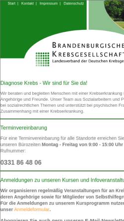 Vorschau der mobilen Webseite www.krebsgesellschaft-brandenburg.de, Brandenburgische Krebsgesellschaft e.V.
