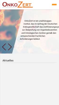 Vorschau der mobilen Webseite www.onkozert.de, OnkoZert