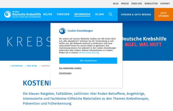 Vorschau von www.krebshilfe.de, Diagnose Krebs: Infothek