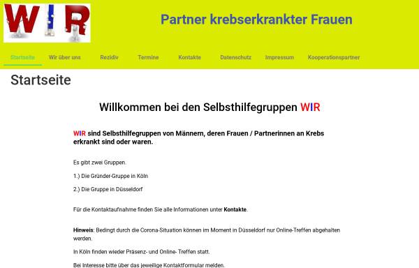 Vorschau von www.partner-krebserkrankter-frauen.de, Wir - Partner krebserkrankter Frauen