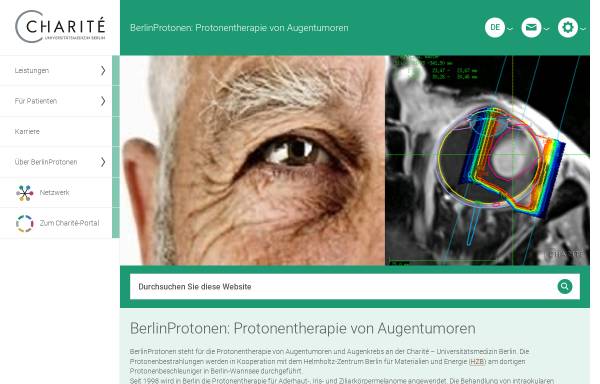 Vorschau von www.berlinprotonen.de, BerlinProtonen - Kompetenzzentrum für Augentumore der Charite