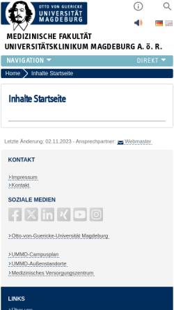 Vorschau der mobilen Webseite www.med.uni-magdeburg.de, Deutscher Pankreas Club e.V.