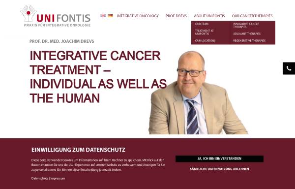 Vorschau von www.unifontis.net, Tumorzentrum Unifortis am Eduardus-Krankenhaus Köln