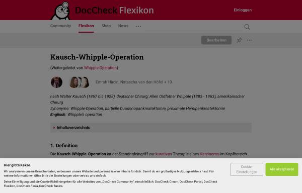 Vorschau von flexikon.doccheck.com, Kausch-Whipple-Operation bei DocCheck Flexikon
