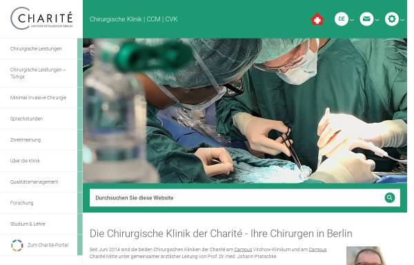 Vorschau von chirurgie-virchow.charite.de, Operationstechnik in der Chirurgie der Bauchspeicheldrüse - Charité Universitätsmedizin Berlin