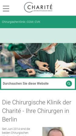 Vorschau der mobilen Webseite chirurgie-virchow.charite.de, Operationstechnik in der Chirurgie der Bauchspeicheldrüse - Charité Universitätsmedizin Berlin