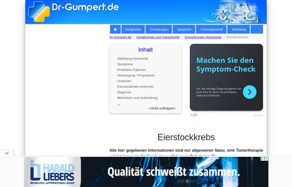 Vorschau von www.dr-gumpert.de, Eierstockkrebs