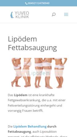 Vorschau der mobilen Webseite www.lipoedem-fettabsaugung.de, Lipödem Fettabsaugung
