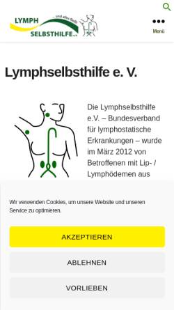 Vorschau der mobilen Webseite www.lymphselbsthilfe.de, Lymphselbsthilfe e. V.