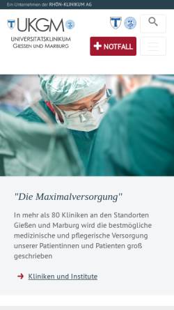 Vorschau der mobilen Webseite www.ukgm.de, Interdisziplinäres Schlafmedizinisches Zentrum