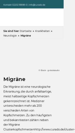 Vorschau der mobilen Webseite www.curado.de, Migräne