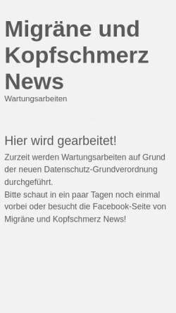 Vorschau der mobilen Webseite www.migraeneundkopfschmerznews.de, Migräne und Kopfschmerz News