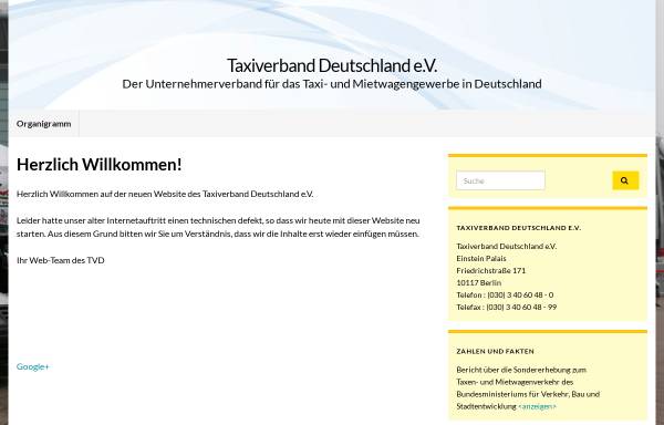 Vorschau von www.taxiverband.de, Taxiverband Deutschland e.V. (TVD)