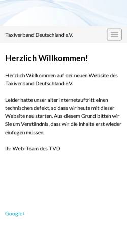 Vorschau der mobilen Webseite www.taxiverband.de, Taxiverband Deutschland e.V. (TVD)