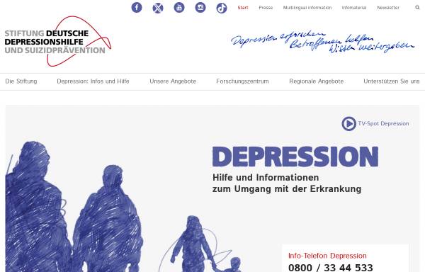 Vorschau von www.deutsche-depressionshilfe.de, Stiftung Deutsche Depressionshilfe