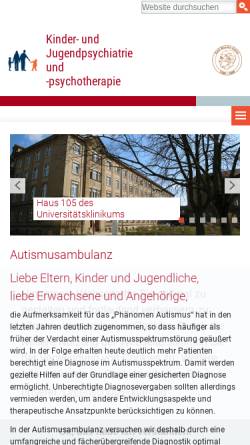Vorschau der mobilen Webseite www.uniklinikum-dresden.de, Autismusambulanz der Kli­nik für Kin­der- und Ju­gend­psych­ia­trie und -psy­cho­the­ra­pie