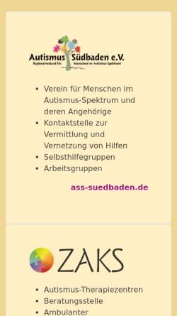 Vorschau der mobilen Webseite autismus-suedbaden.de, Zentrum für Autismus-Kompetenz Südbaden gemeinnützige GmbH