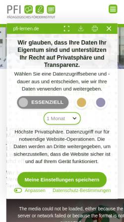 Vorschau der mobilen Webseite www.pfi-lernen.de, PFI Lernen