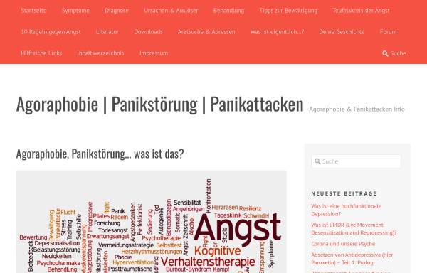 Vorschau von www.panikattacken-info.de, Agoraphobie, Panikattacken, Panikstörung