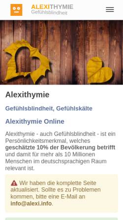 Vorschau der mobilen Webseite www.alexithymie.org, Alexithymie