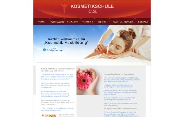 Vorschau von www.kosmetik-berufsausbildung.de, Kosmetikschule zwischen Bremen und Oldenburg