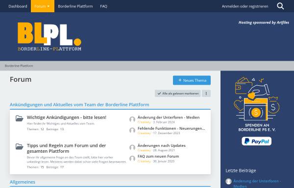 Vorschau von www.blpl.de, Das offizielle Borderline-Plattform Forum