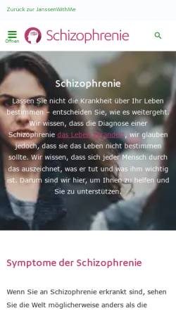 Vorschau der mobilen Webseite www.schizophrenie24x7.de, 24 * 7 Schizophrenie