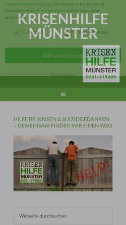 Vorschau der mobilen Webseite krisenhilfe-muenster.de, Krisenhilfe Münster