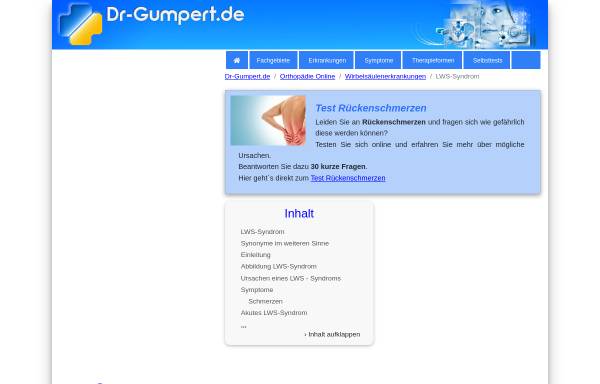 Vorschau von www.dr-gumpert.de, Dr. Gumpert: LWS-Syndrom