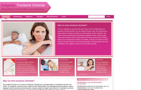 Vorschau von www.trockene-scheide.net, Trockene Scheide