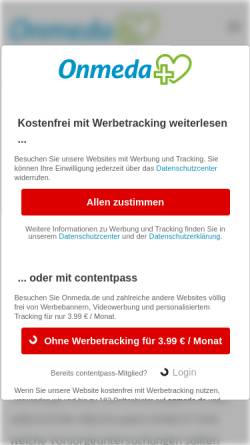 Vorschau der mobilen Webseite www.onmeda.de, Gynäkologie